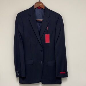 Alfani Navy Suit Blazer with Red Trim Accents